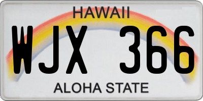 HI license plate WJX366
