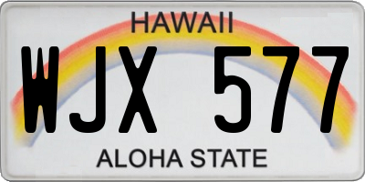 HI license plate WJX577