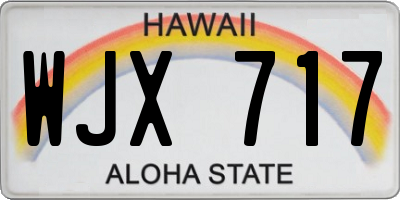 HI license plate WJX717