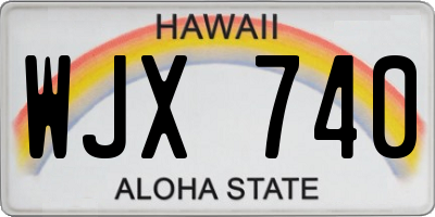 HI license plate WJX740