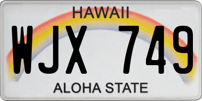 HI license plate WJX749