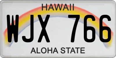 HI license plate WJX766