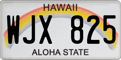 HI license plate WJX825