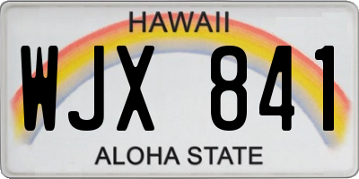 HI license plate WJX841