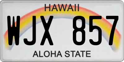 HI license plate WJX857