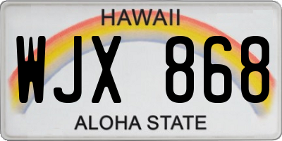 HI license plate WJX868