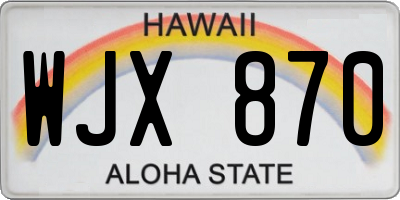 HI license plate WJX870