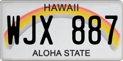 HI license plate WJX887