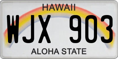 HI license plate WJX903