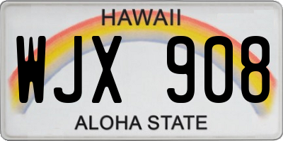 HI license plate WJX908