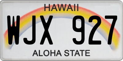 HI license plate WJX927