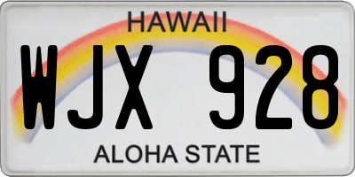 HI license plate WJX928