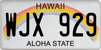 HI license plate WJX929