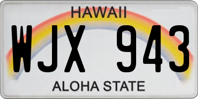 HI license plate WJX943