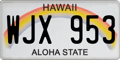 HI license plate WJX953