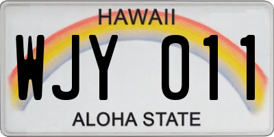 HI license plate WJY011