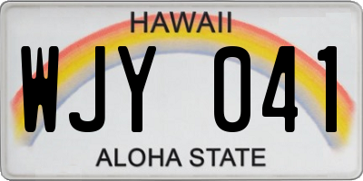 HI license plate WJY041
