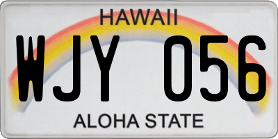 HI license plate WJY056
