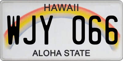HI license plate WJY066