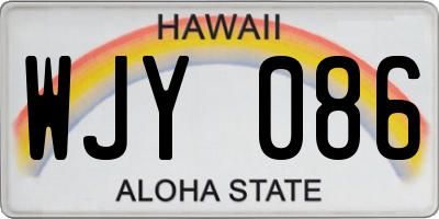 HI license plate WJY086