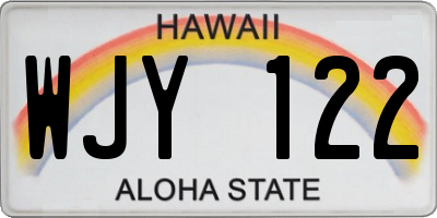 HI license plate WJY122