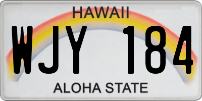 HI license plate WJY184