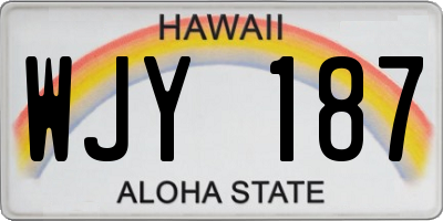 HI license plate WJY187