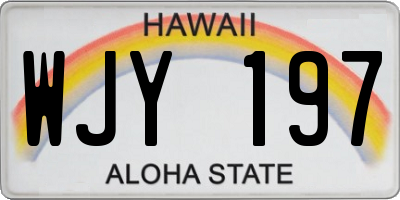 HI license plate WJY197