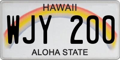 HI license plate WJY200