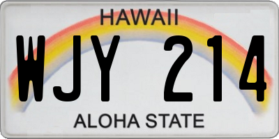HI license plate WJY214