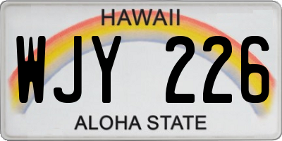 HI license plate WJY226