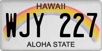 HI license plate WJY227
