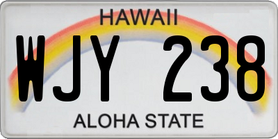 HI license plate WJY238