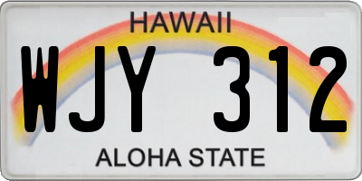 HI license plate WJY312