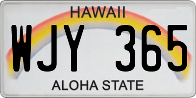 HI license plate WJY365