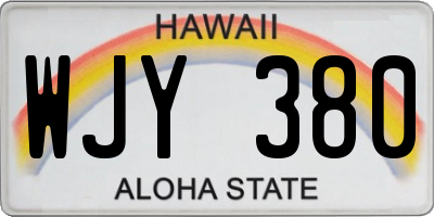 HI license plate WJY380