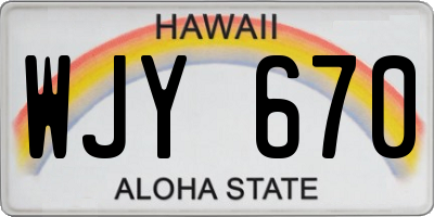 HI license plate WJY670