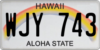 HI license plate WJY743