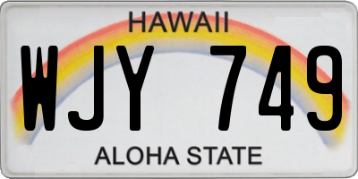 HI license plate WJY749