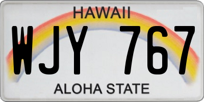 HI license plate WJY767
