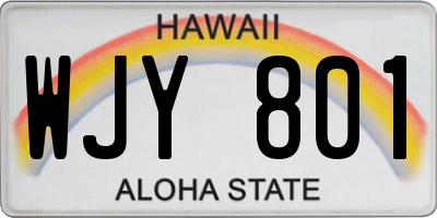 HI license plate WJY801