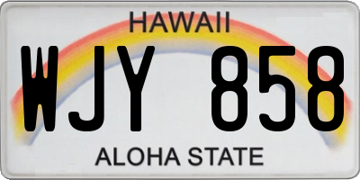 HI license plate WJY858