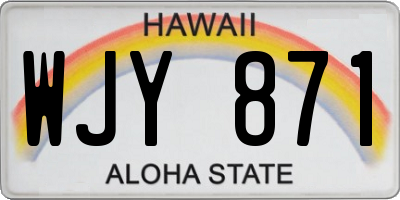 HI license plate WJY871