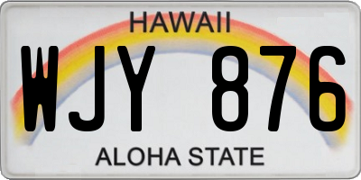 HI license plate WJY876