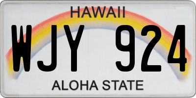 HI license plate WJY924
