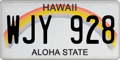 HI license plate WJY928