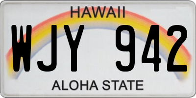 HI license plate WJY942