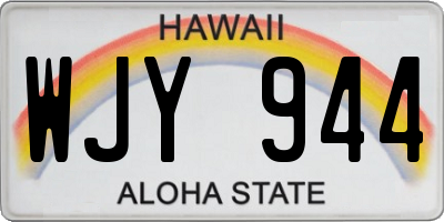 HI license plate WJY944