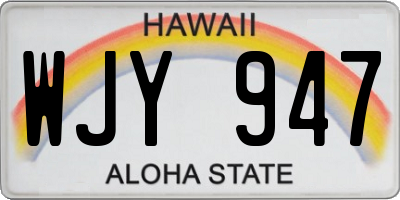HI license plate WJY947