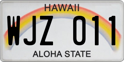 HI license plate WJZ011
